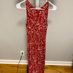 RED FLORAL MAXI DRESS
